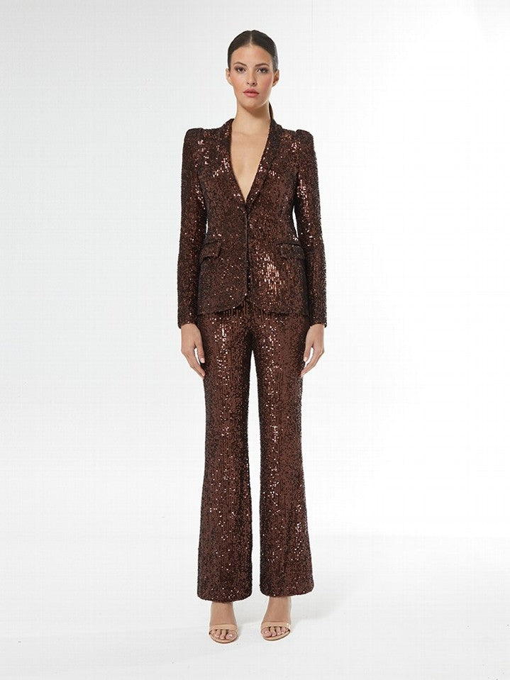 traje pantalon de paillettes