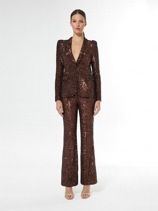 traje pantalon de paillettes