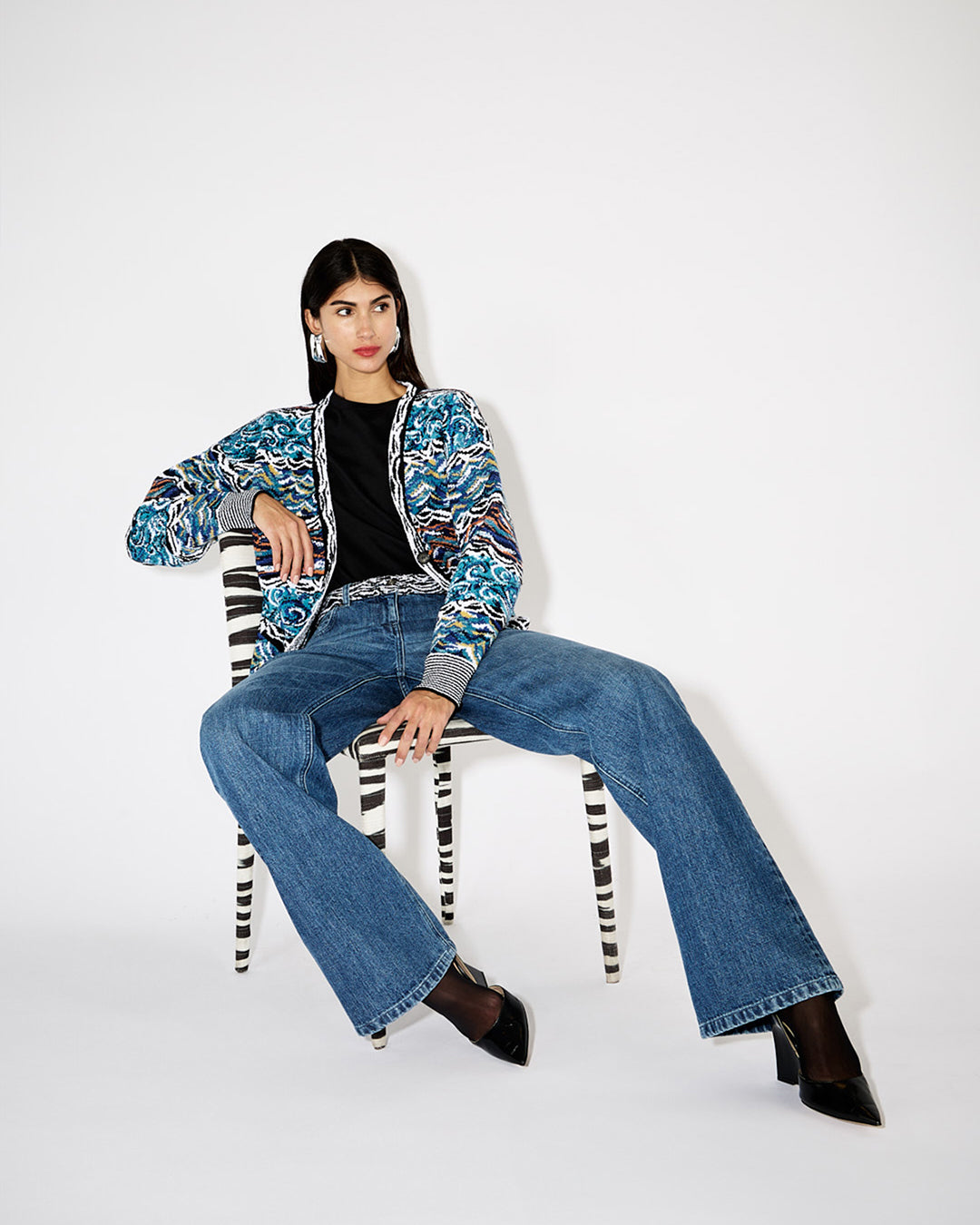 Jeans con aplicación de punto Missoni