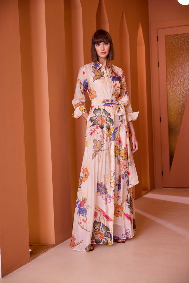 Vestido largo camisero