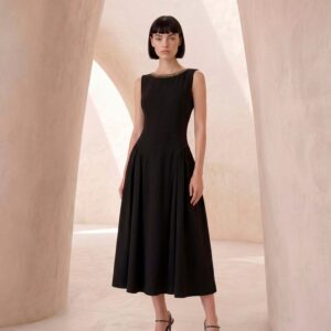 VESTIDO MIDI escote cadena- ref.53049