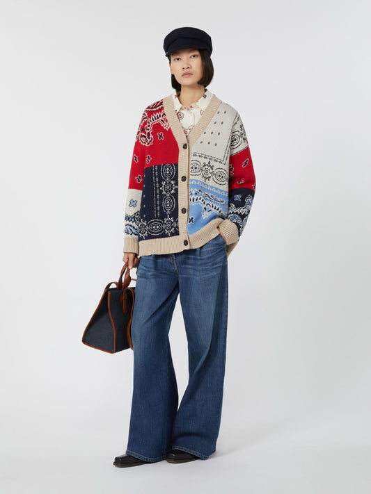 Cárdigan oversize en jacquard
