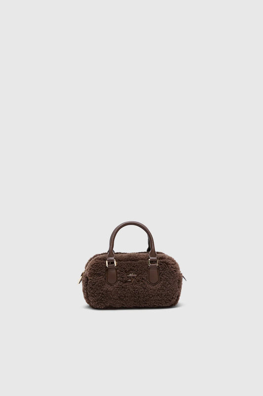 MINI BOLSO BOWLING DE PIEL SINTÉTICA CON LOGO