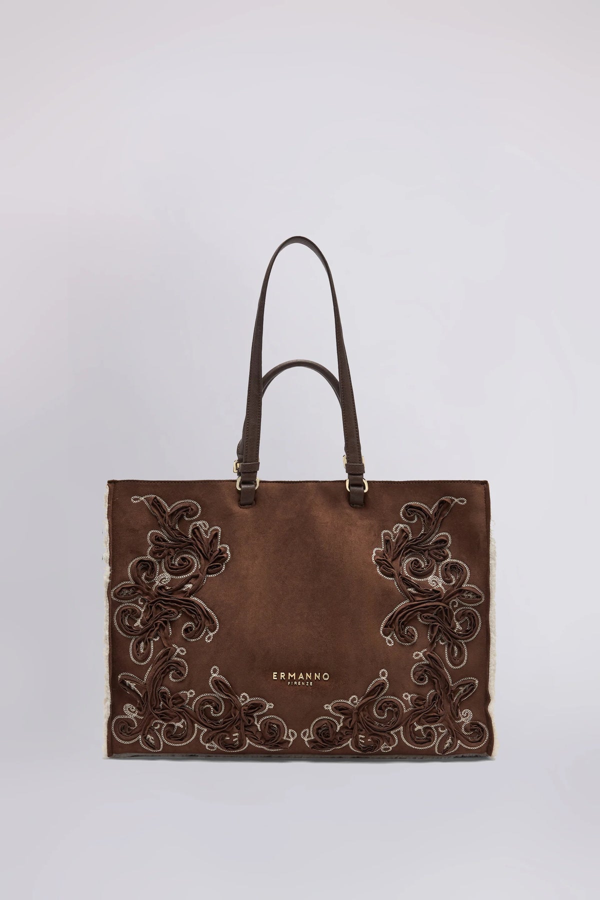 Shopping Bag grande de ante con bordado