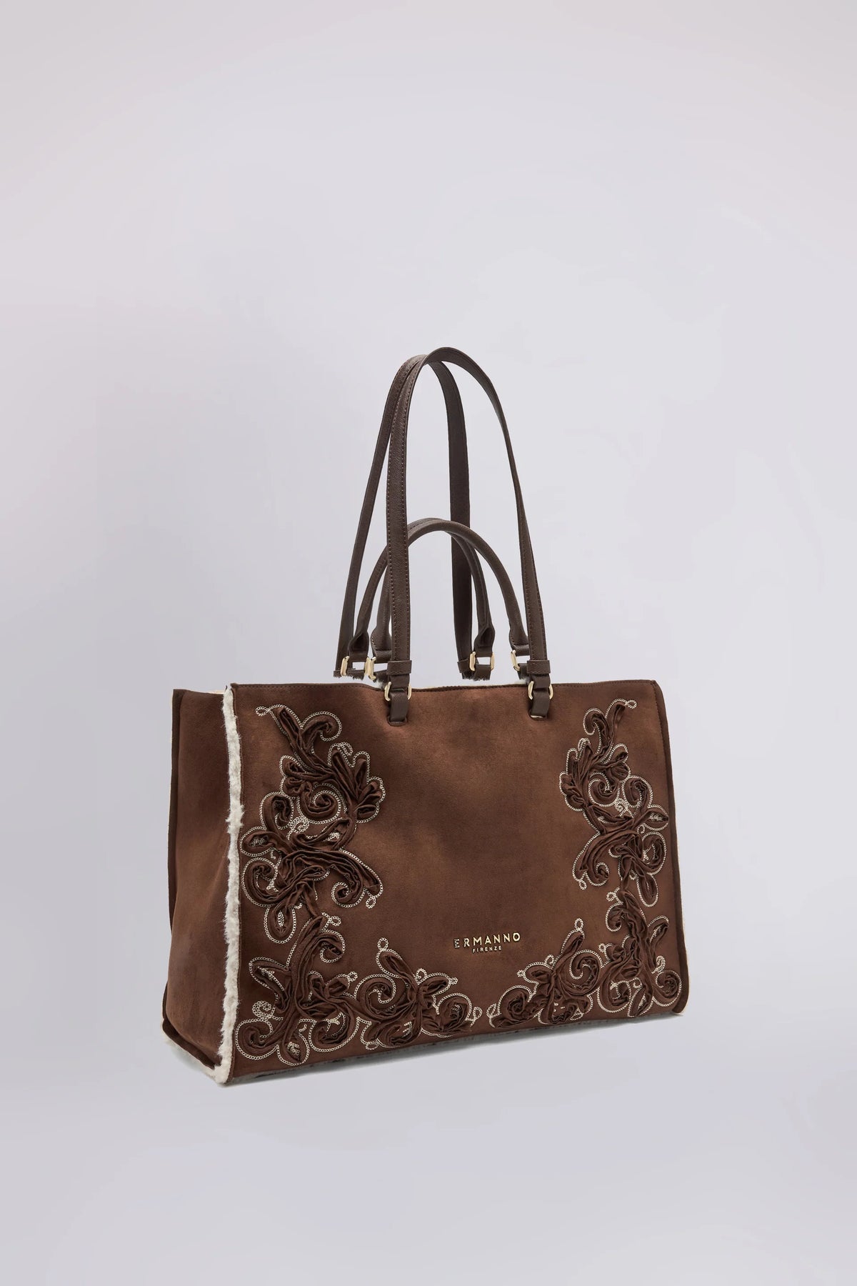 Shopping Bag grande de ante con bordado