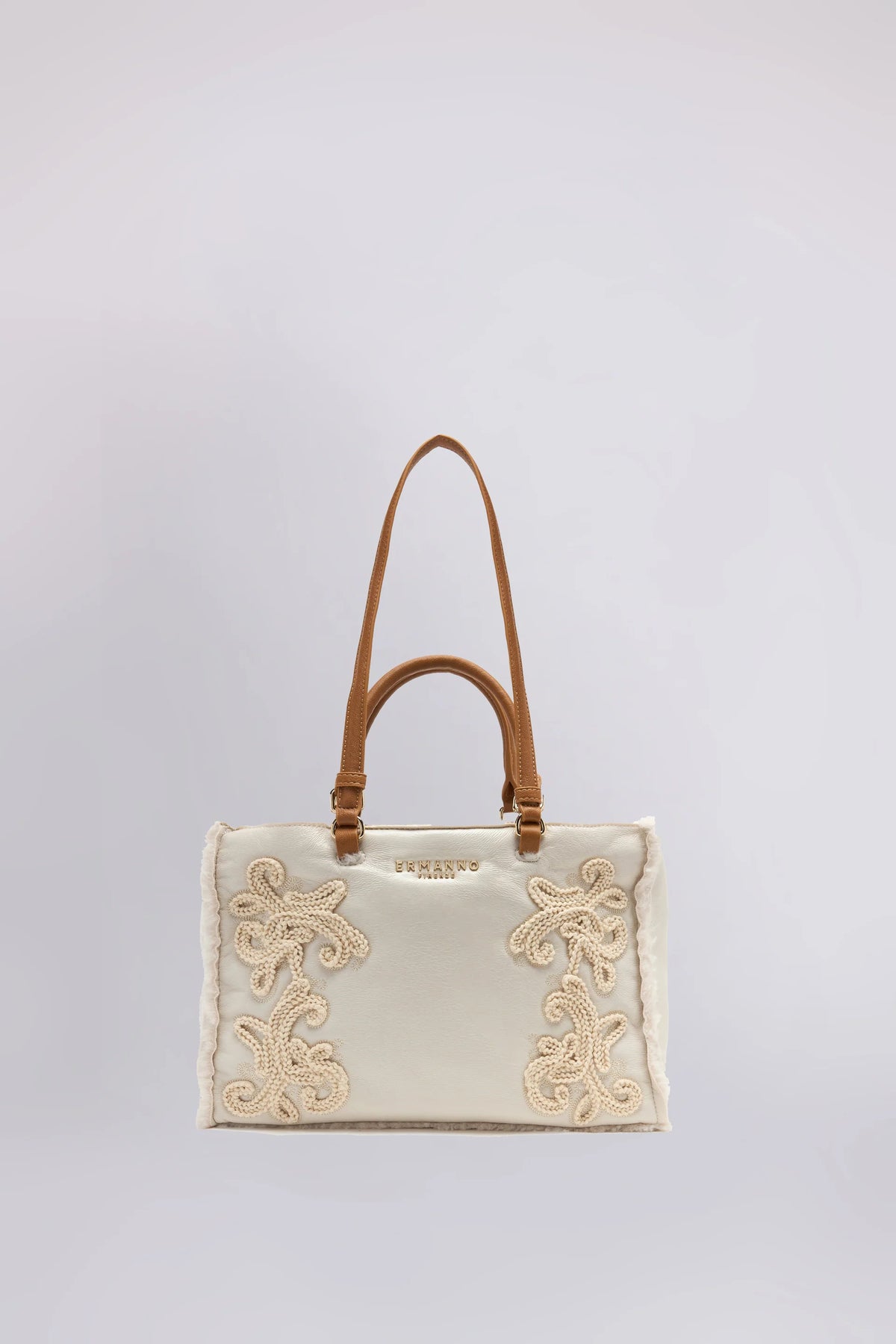 Crochet embroidered shopping bag