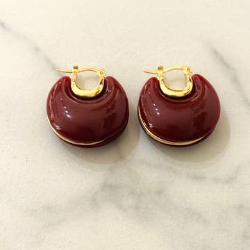 Pendientes de aro NANDO  borgoña