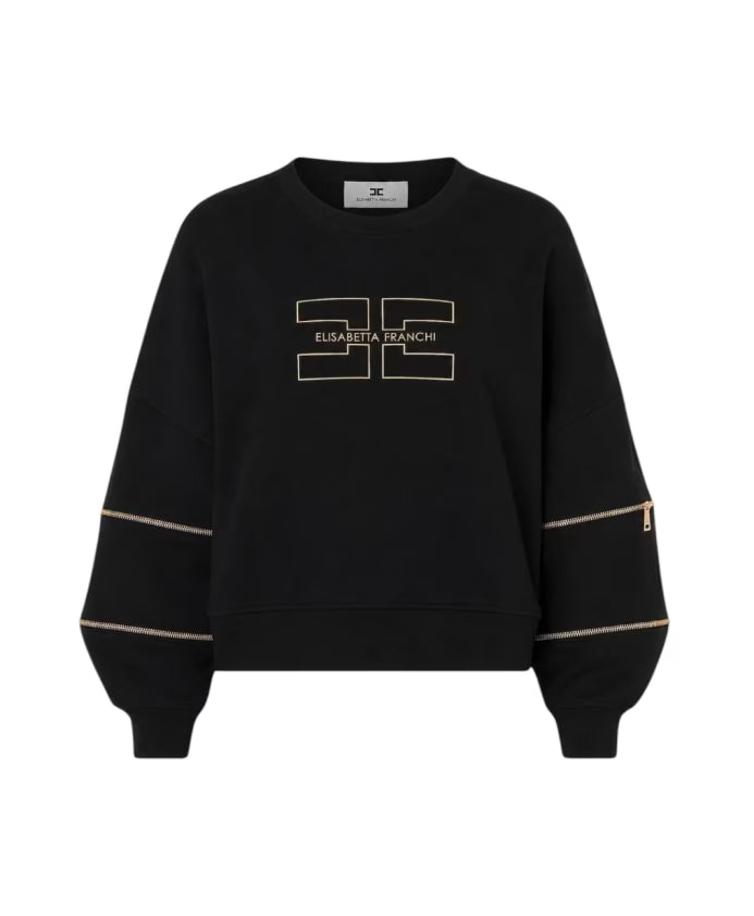 sudadera con logo y cremallera