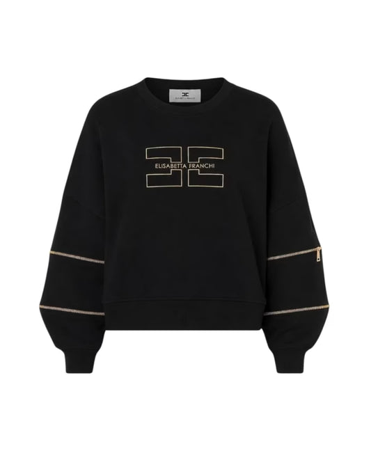 sudadera con logo y cremallera
