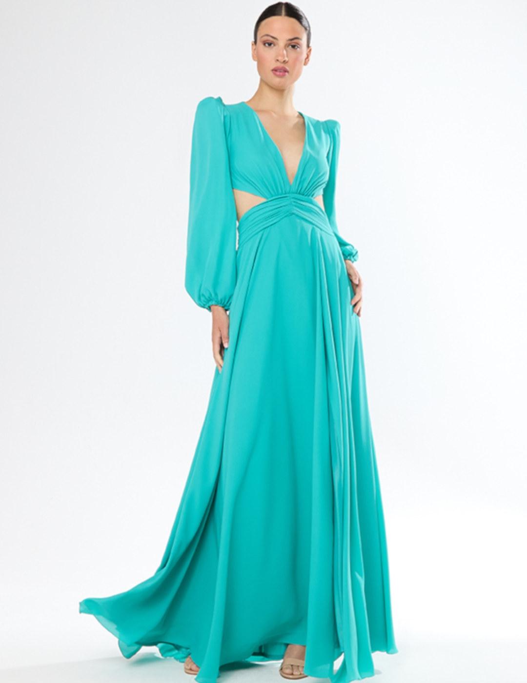 Vestido cut out turquesa