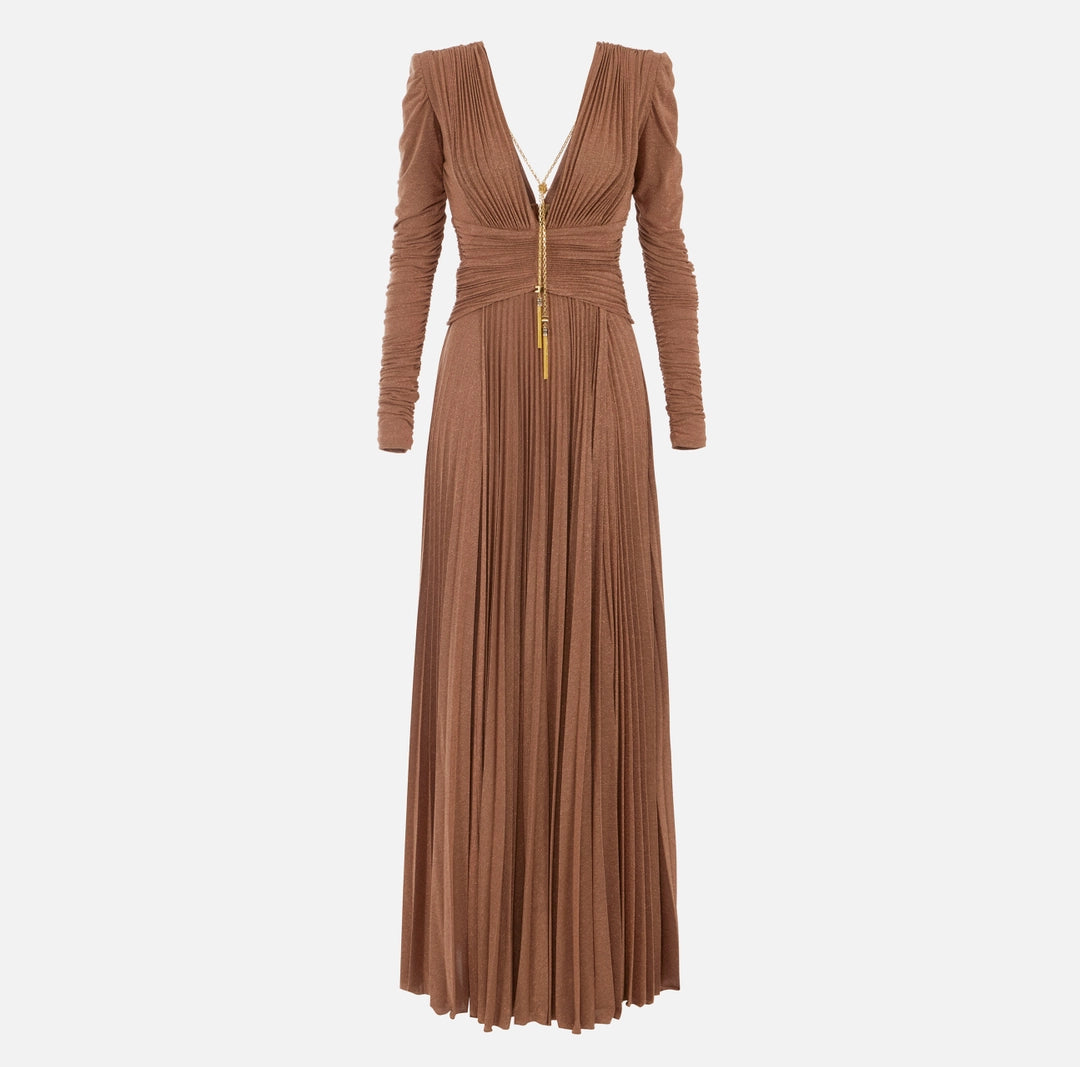 Vestido Red Carpet de punto de lurex con collar