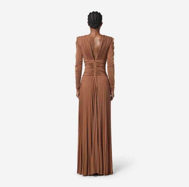 Vestido Red Carpet de punto de lurex con collar