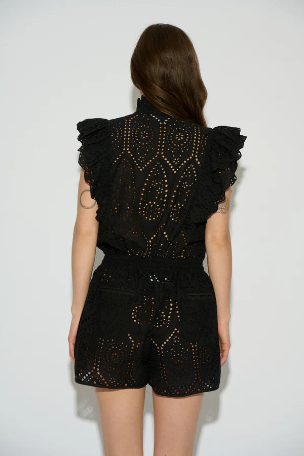 SHORT BORDADO SUIZO -negro