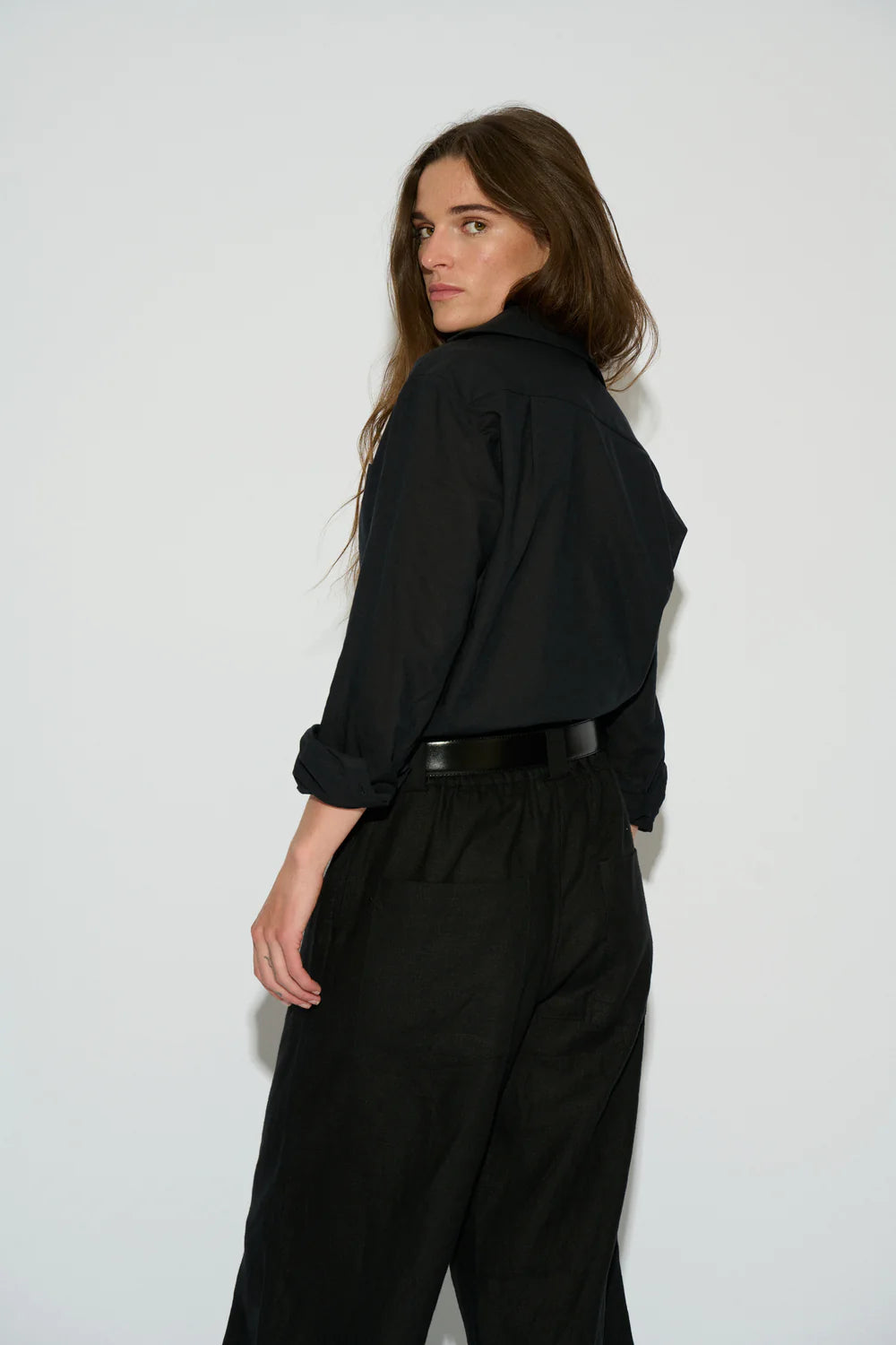 CAMISA SIMONA LINO NEGRO