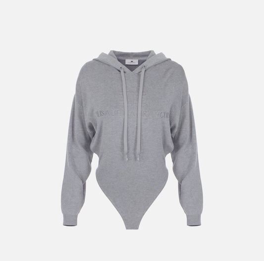 Knitted hooded bodysuit