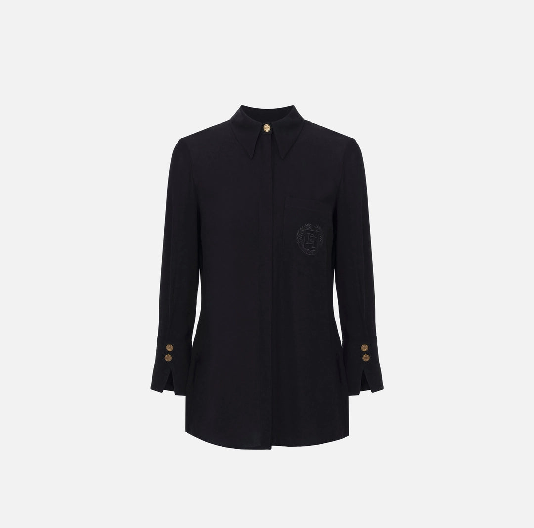 Camisa de georgette con parche Elisabetta Franchi