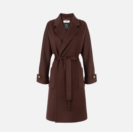 Abrigo de paño de mezcla de lana double