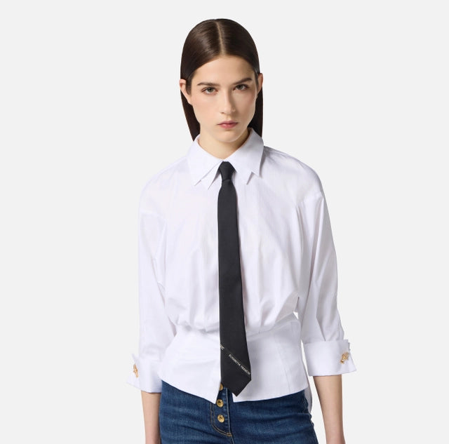 Corbata de sarga con cinta logotipo