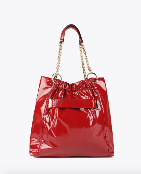 Bolso shopper brillante rojo Maite