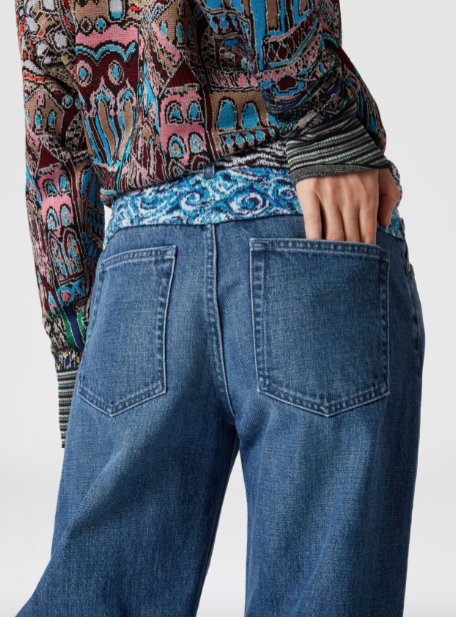 Jeans con aplicación de punto Missoni