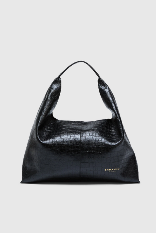 Bolso Hobo Maxi Piel Ermanno negro