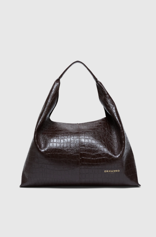 Bolso Hobo Maxi Piel Ermanno marrón