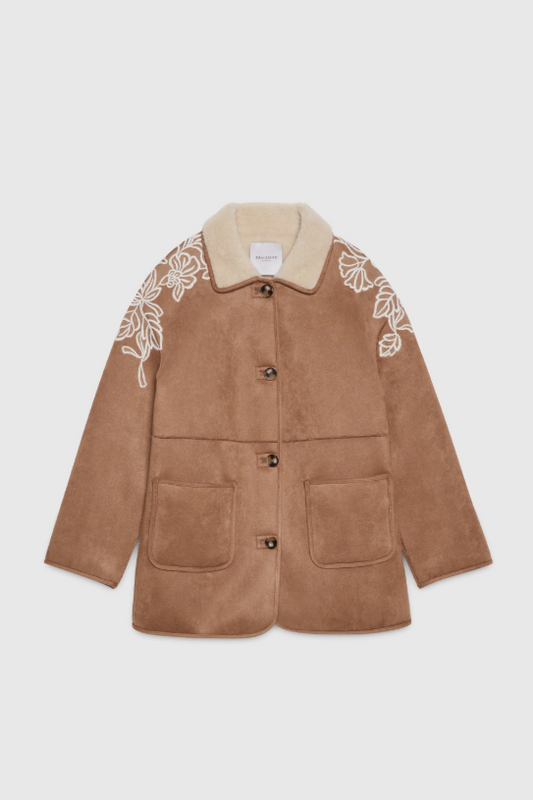Chaqueta piel bordada Ermanno