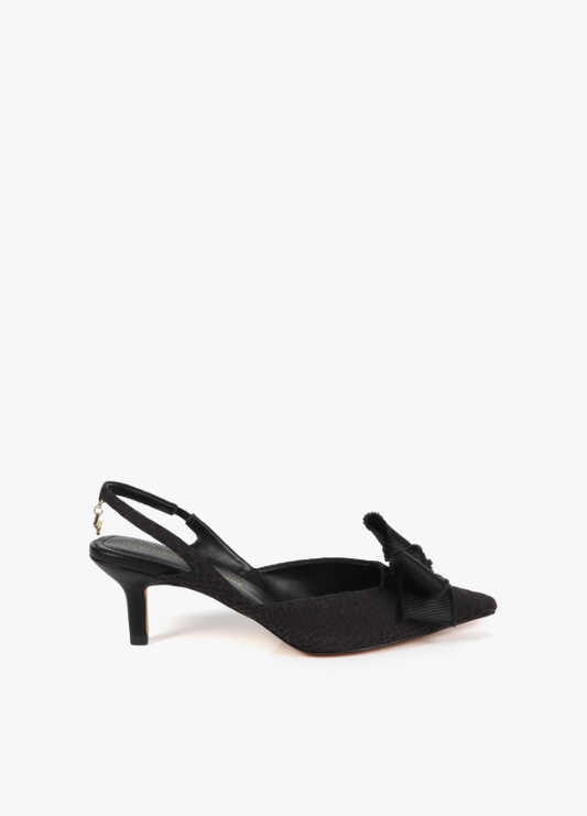 Zapato de tacón destalonado lazo