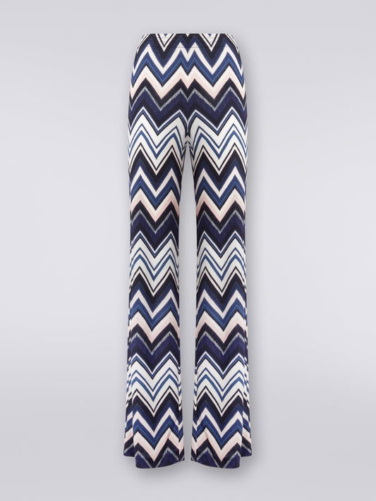 Pantalones de viscosa con estampado zigzag
