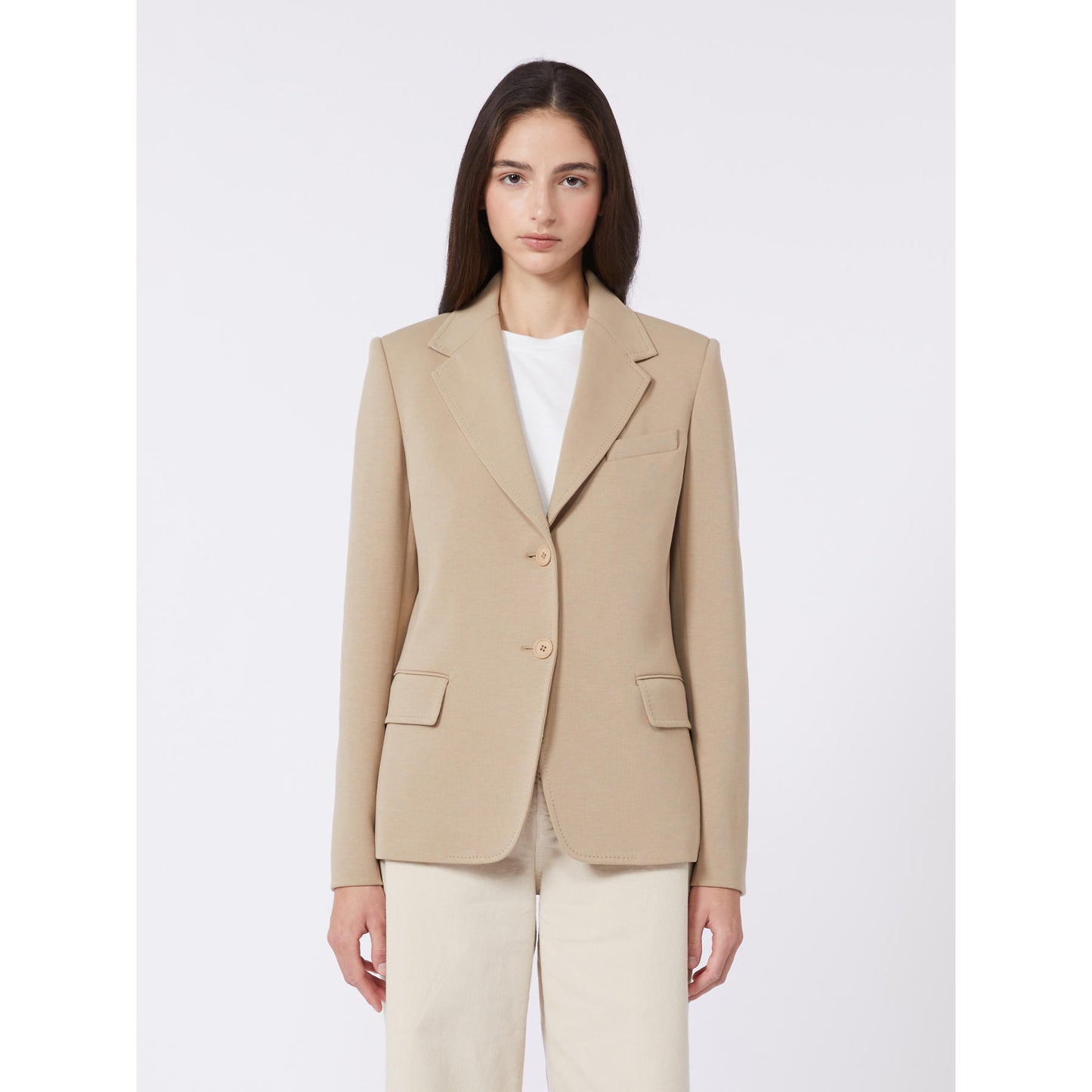 Blazer de corte ligeramente entallado-BEIGE