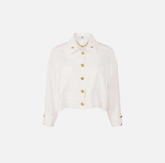 Abrigo caban de gabardina con botones joya