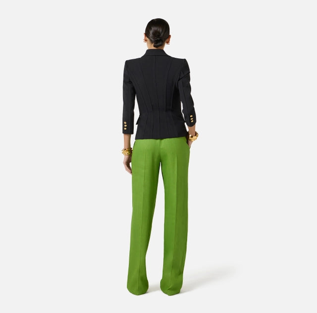 Chaqueta de doble crepé elástico con motivos sin rematar