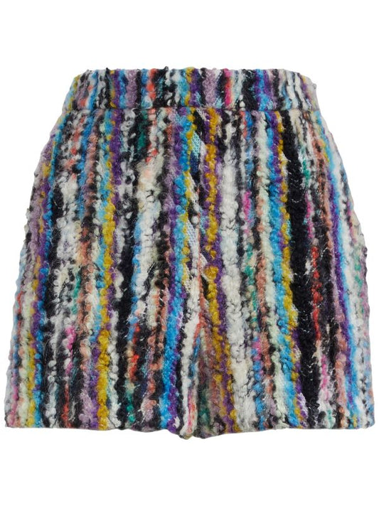 pantalón corto en bouclé de lana y mohair