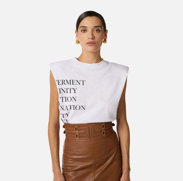 Camiseta de punto con estampado de letras
