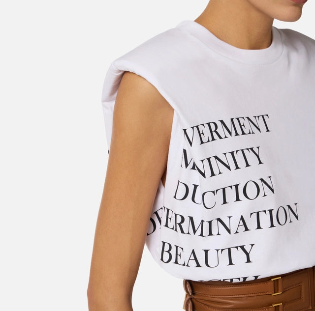 Camiseta de punto con estampado de letras