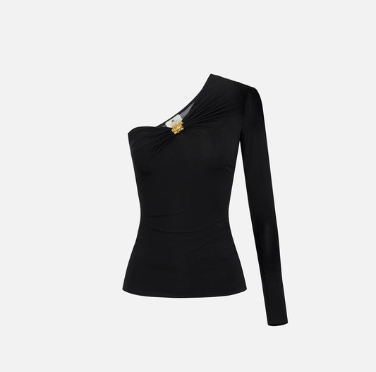 top asimétrico de crépe ligero