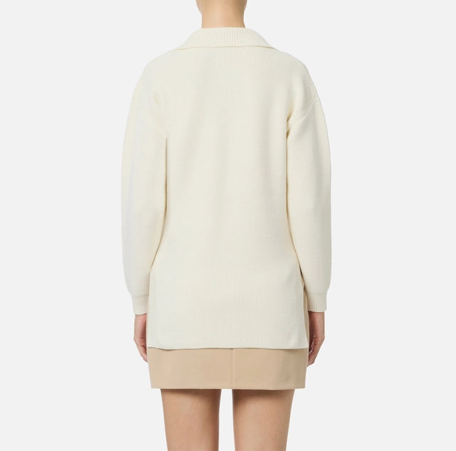 Jersey de mezcla de lana con correa joya