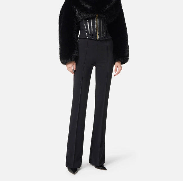 Pantalón de crepé ligero con cadena joya