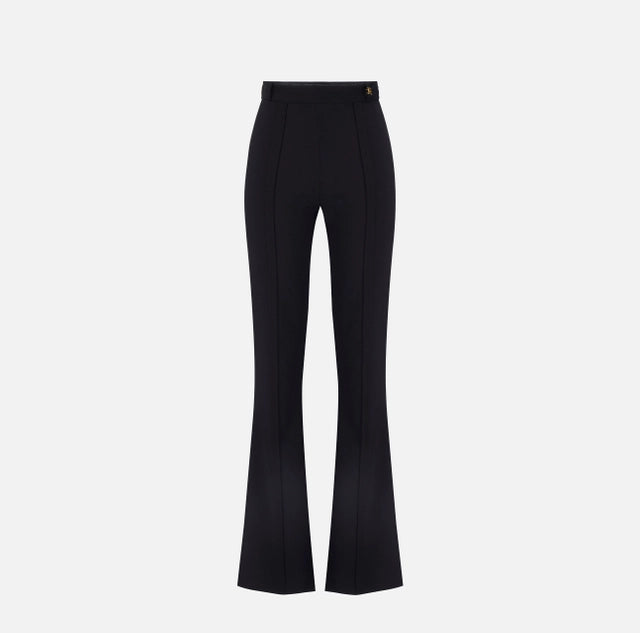 Pantalón de doble crepé elástico con logotipo en dije
