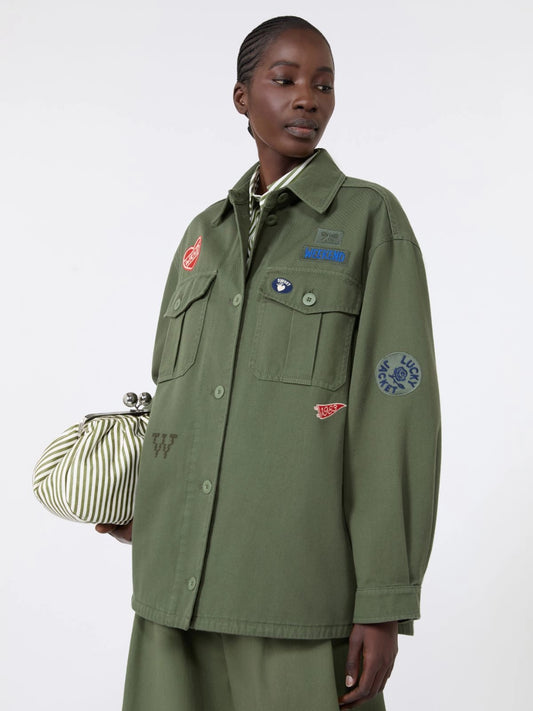 Chaqueta bordada kaki