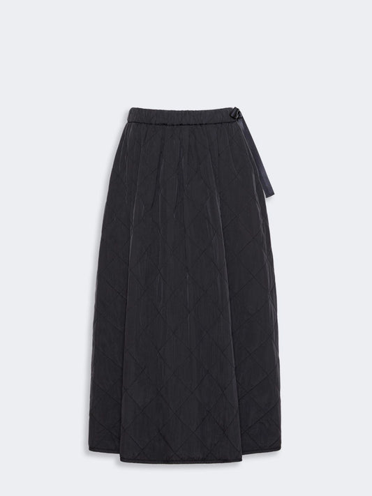 Flared skirt in taffeta-weave technical fabric - BLACK