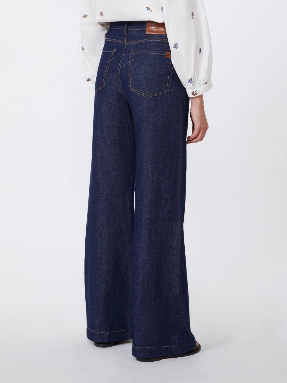 Pantalones vaqueros de lino y algodón