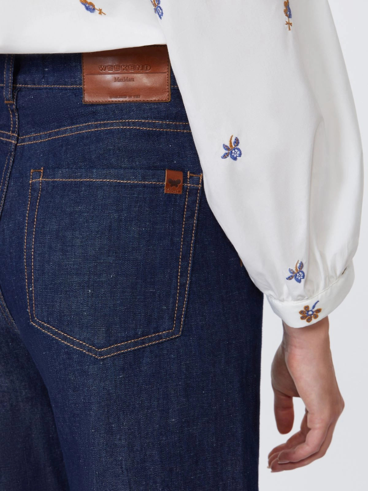 Pantalones vaqueros de lino y algodón