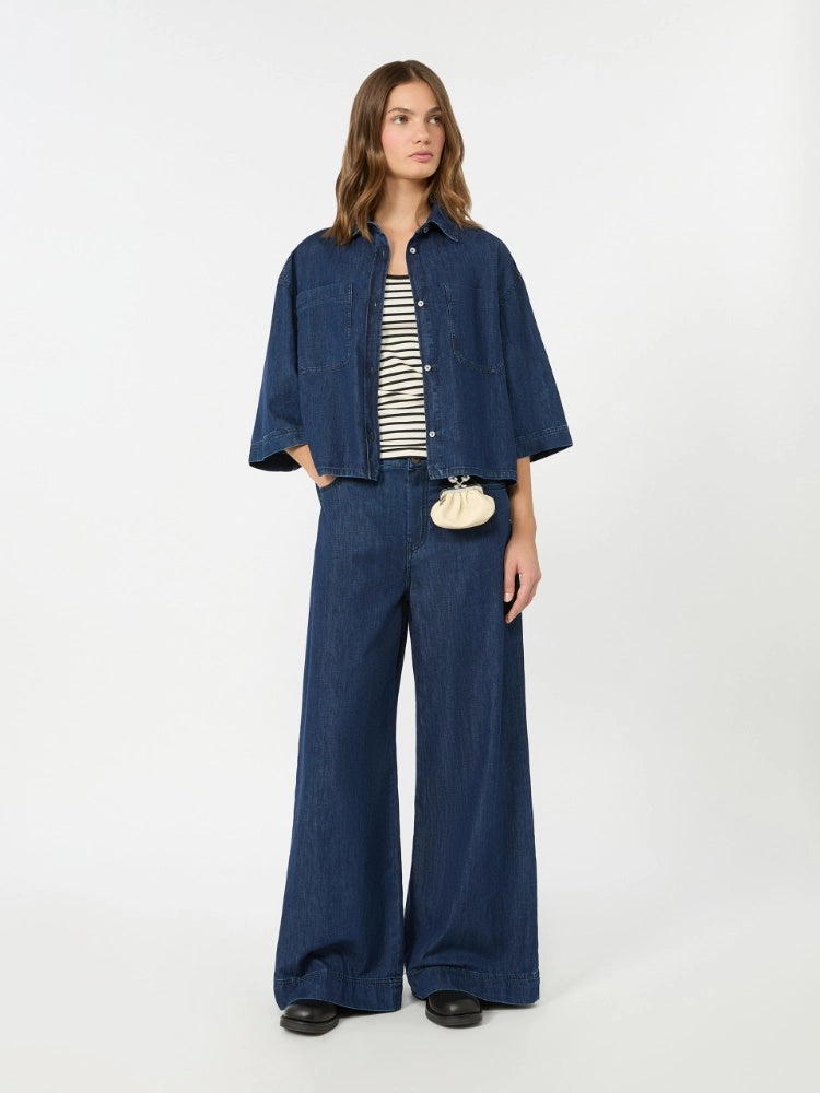 Denim palazzo de algodón suave