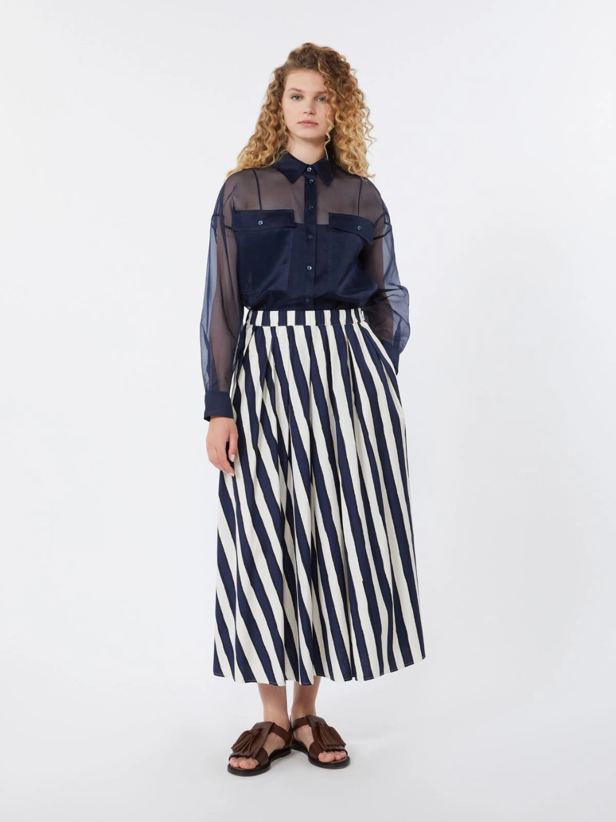 Camisa de organza de seda