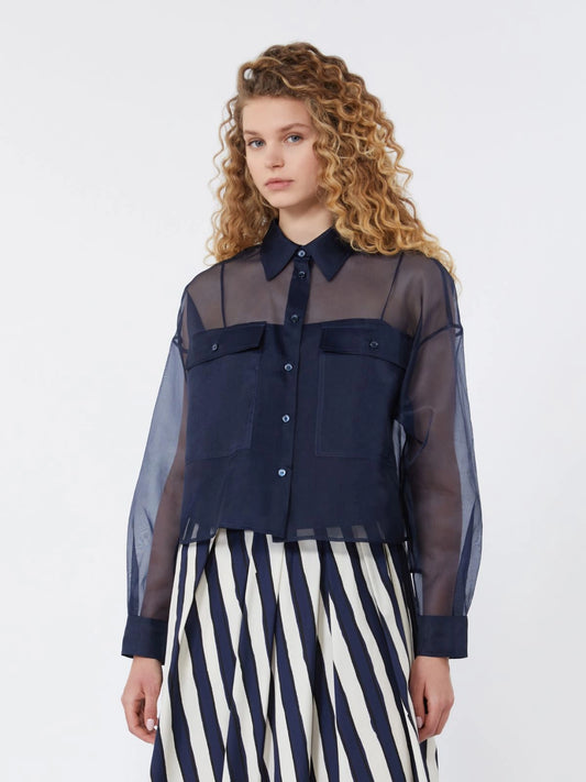 Camisa de organza de seda