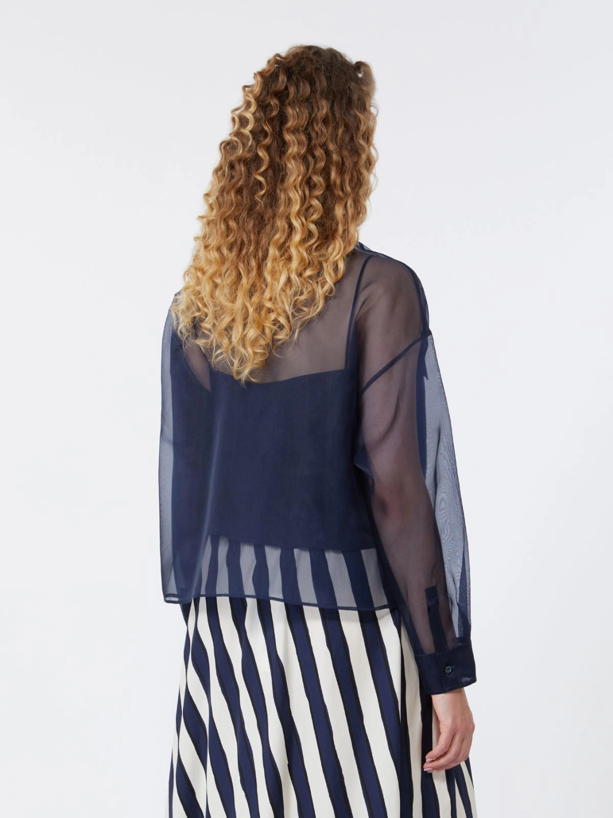 Camisa de organza de seda