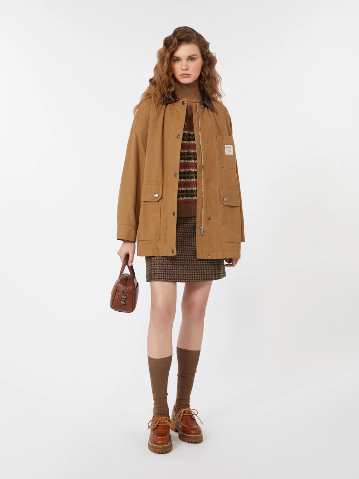 Chaleco jacquard de lana y alpaca - CAMEL