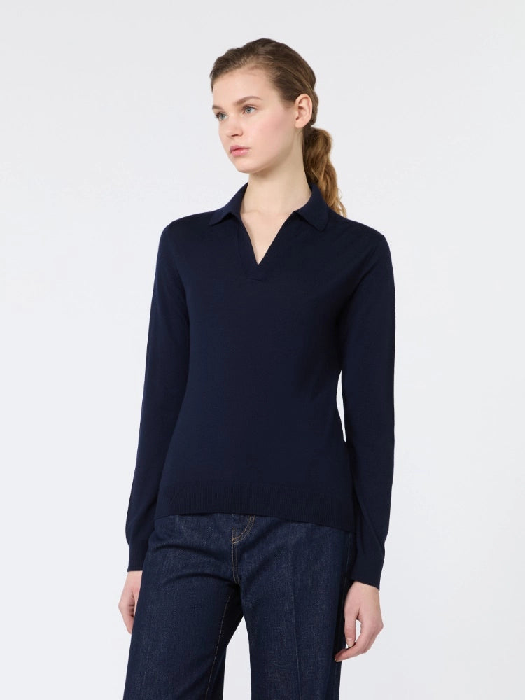 Polo de lana y cachemir - AZUL MARINO