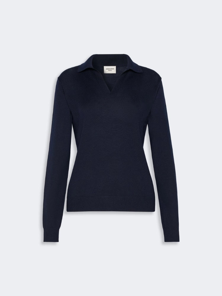 Polo de lana y cachemir - AZUL MARINO